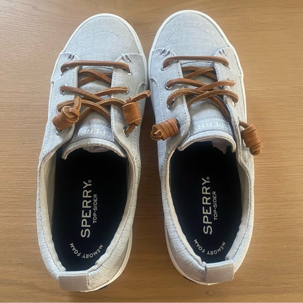 Sperry Crest Vibe Textile Stripe Sneaker, Grey, Women’s 6 - Picture 3 of 7